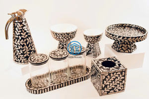 Élégant Superbe Idéal pour le Ramadan Eid Chocolat Décor Arabe Ramadan Eid Nacre Incrustation Plateau de Service - Product Image 3