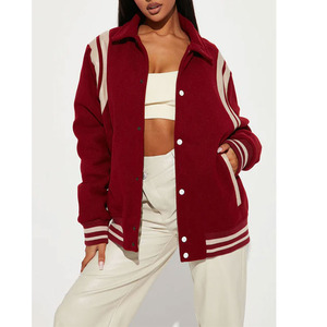 Chaqueta Varsity de Béisbol para Mujer, Modelo 2025, al por Mayor, Personalizada, de Invierno, de Piel de Pescado, Transpirable, con Forro de Algodón, Manga Larga, con Logotipo Personalizado - Product Image 5