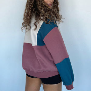 Chándal Deportivo de Alta Calidad para Mujer, con Logotipo Personalizado OEM, Sudadera Holgada con Bloques de Color, Sudadera con Capucha para Mujer - Product Image 3