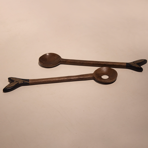 Juego de servidor de ensalada con mango de resina, juego de utensilios de cocina de madera de mango de Acacia natural disponible hecho en La India - Product Image 4