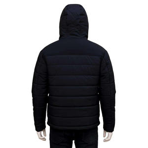 Veste matelassée à capuche en polyester 100% sur mesure en gros, fermeture éclair intégrale, unie, décontractée, d'extérieur, d'hiver, veste gonflante - Product Image 5