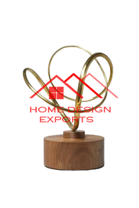 Morden ตกแต่งบ้านGoldenสําเร็จรูปประติมากรรมโลหะสีดําฐานหินอ่อนร้อนขายโลหะสําหรับHome Officeตารางตกแต่ง - Product Image 5