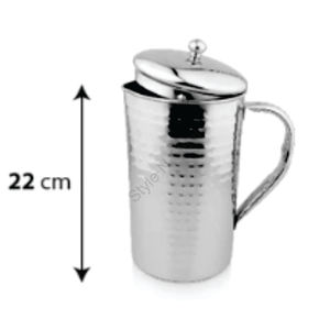 Ensemble de cruches martelées en acier inoxydable de qualité supérieure CLASSIC DESIGN Pichet à eau avec poignée métallique en gros - Product Image 3