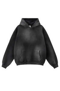 Sudadera Vintage de gran tamaño con capucha 100% de algodón con capucha lavada sin cordón, ropa de calle desteñida por el sol para el invierno - Product Image 5