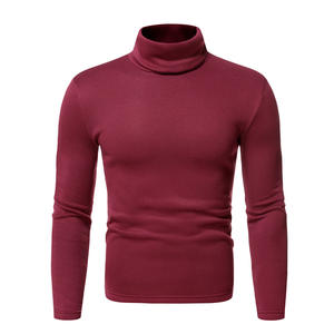 <b>Long</b> <b>Sleeve</b> Turtleneck <b>T</b> <b>Shirt</b> for Men Winter Warm Cotton Turtle Neck Top Slim Fitted Plain Bulk Men <b>Hoodies</b> & Sweatshirts - Product Image 2