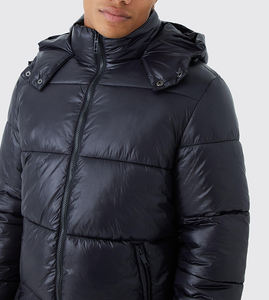 Veste matelassée tendance personnalisée à la mode, vente chaude, nouveau style hip-hop, fermeture éclair réversible, col montant, toile d'hiver - Product Image 5