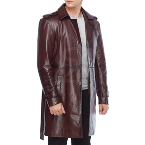 Mid-length Leather Men's Coat Winter Plus Fleece Large Lapel Suit Fur Coat Men - Product Image 3