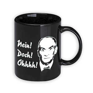 Mug fantaisie Louis De Funs, tasse en céramique avec couvercle et cuillère, passe au lave-vaisselle, pour le lait et autres boissons, excellente idée cadeau ! - Product Image 1