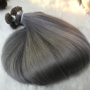 Extensiones de cabello virgen vietnamita de materia prima 100%, punta plana recta Natural para mujeres negras con Base de tupé de encaje - Product Image 3