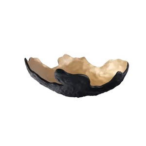 Bol décoratif noir au design unique pour pièce maîtresse moderne décor à la maison Table Accent bol à fruits plateau d'affichage élégant - Product Image 5