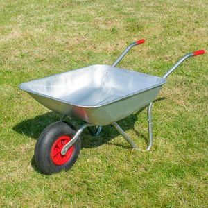 Carriola in acciaio zincato leggero con capacità di 80 litri e 100Kg di carico robusta struttura in acciaio - Product Image 3