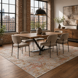 Netline Home Studio Linework Terracotta <b>Traditional</b> Washable <b>Rug</b> - Product Image 5