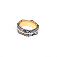 Boîte à bague Burraq DIY personnalisée faite à la main en acier Damas classique 8 mm avec sertissage clos, unisexe, cadeau idéal pour papa, mari, petit ami, usage quotidien