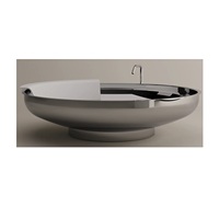 Baignoire galvanisée faite à la main Design classique Produits de salle de bains Stock d'eau rond Baignoire solide et autoportante pour hôtel