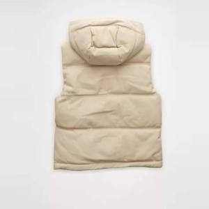 Gilet matelassé neutre à capuche confortable en coton pour femmes |   Veste sans manches tendance pour les activités de plein air - Product Image 3