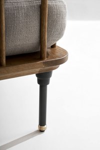 Sillón Moderno Kirana Hecho de Madera de Teca Maciza y Cojines Gruesos con Acabado en Nogal para Interiores y Exteriores. - Product Image 3