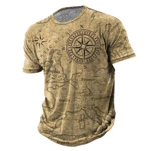 Vintage Men's T-shirt Summer <b>American</b> Shirt Tops Custom Printed Short-sleeve Tees Loose Daily Men <b>Clothing</b> Casual Streetwear - Product Image 5