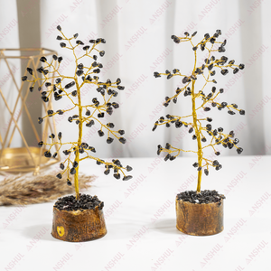 Árboles de Obsidiana Negra de Primera Calidad AAA, Muy Demandados, con Diseño Atractivo, 100 Piedras Preciosas, Base de Madera Natural, Decoración para el Hogar, Curación - Product Image 5