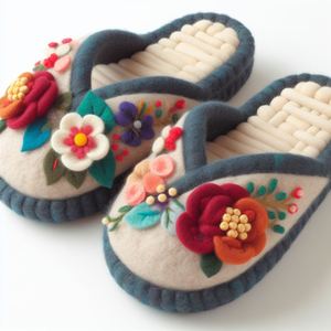 Scarpe Unisex in pelle per interni con soletta in lana e tomaia in pelliccia comode calzature in <span class=keywords><strong>feltro</strong></span> per l'inverno primavera estate - Product Image 3
