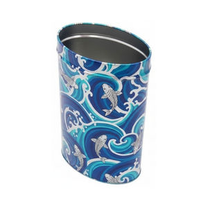 Boîte à thé ovale en fer blanc de qualité alimentaire, finition mate, pour l'emballage du thé noir - Product Image 2