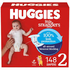Pañales Huggies tamaño 2, pañales para bebés Little Snugglers, tamaño 2 (12-18 lbs), 148 unidades, - Product Image 5