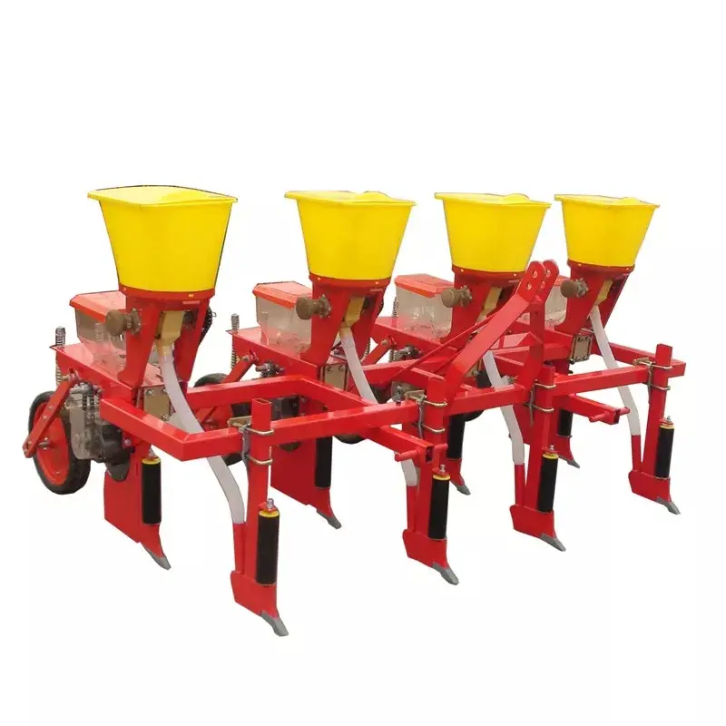 Plantador de maíz agrícola de 4 filas con fertilizante, máquina de siembra precisa para la venta