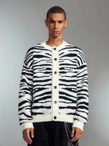 Cardigan da Uomo Personalizzato ODM con Motivi, Collo Tondo, Bottoni Frontali, Maniche Lunghe, Vestibilità Ampia, Casual, Caldo per l'Inverno - Product Image 1