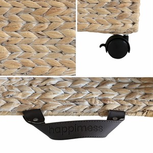 Panier en jacinthe d'eau avec roulettes, panier de rangement fait à la main, vente en gros, écologique, fabriqué au Vietnam - Product Image 5