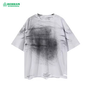 T-shirts pour hommes de qualité supérieure, col rond, coupe ample, polyester/coton, écologiques, séchage rapide, vente en gros d'usine 2025 - Product Image 2