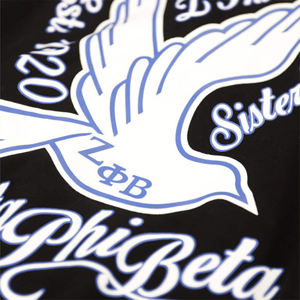 ZPB <b>Fleece</b> Jacket - Black & <b>Royal</b> <b>Blue</b> | 60% Cotton 40% Polyester | Zeta Phi Beta Jacket with Embroidered Logo Front & Printing - Product Image 5