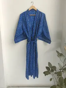 Venta caliente Mujeres Ropa de dormir Algodón puro Dama DE HONOR corta y bata de novia Kimono Bata de satén a precio al por mayor - Product Image 2