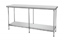 Table de préparation modulaire extensible en acier inoxydable 30 x 82, capacité de charge 500 kg/m, cuisine commerciale, 4 roues