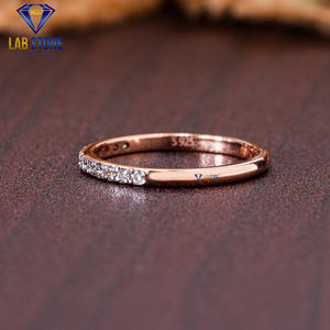 0,18 TDW banda de diamantes redondos 18K anillo de compromiso de oro rosa Cvd/Hpht Joyería de diamantes - Product Image 2