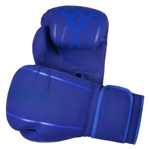 Gants d'entraînement de boxe en PU bleu avec fermeture Velcro, respirants, pour adultes de 14 ans et plus, unisexe, utilisation pour les arts martiaux - Product Image 1