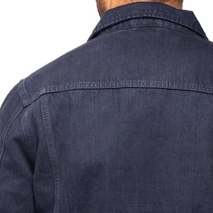 Fabricant de vestes en jean pour hommes Manteau en jean noir uni style décontracté Nouveau design Logo personnalisé - Product Image 5