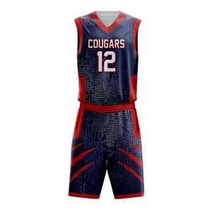 Benutzer definierte Basketball Uniform Sublimation Druckerei Lieferant weiches schnell trocknendes Polyester geeignet für sportliche Leistung - Product Image 2