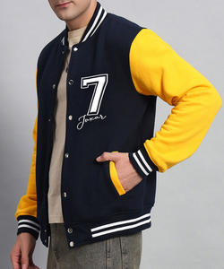 Sweat-shirt à manches longues en laine de haute qualité, veste bomber universitaire pour homme, unisexe, avec col montant, logo brodé sur le devant - Product Image 1