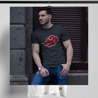 Camiseta de Algodón 100% de Color Sólido con Diseño de Anime Red Cloud, Inspirada en Akatsuki, Unisex, Ropa Urbana, Logotipo Personalizado, Etiqueta Privada, Premium, Secado Rápido