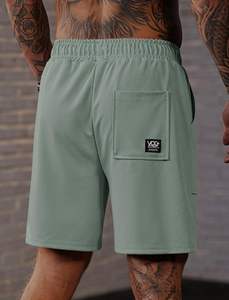 Pantalones cortos de chándal para hombre, pantalones cortos informales elásticos con cintura elástica para entrenamiento de gimnasio, pantalones cortos para correr de 7 pulgadas con cordón de bolsillo - Product Image 6