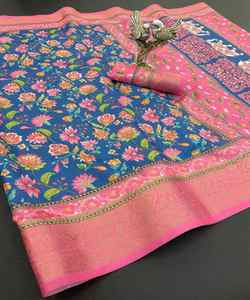 DERNIÈRE SARÉE DE TRAVAIL EN JACQUARD DE SOIE LICHI ROUGE AVEC CHEMISIER NON COUDU VÊTEMENT CASUAL WEAR PRIX DE VENTE ENTIER VÊTEMENT ETHNIQUE - Product Image 5