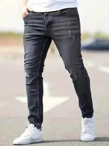 <b>Men's</b> Vintage Style Solid <b>Jeans</b> 100% Cotton Quick Dry Breathable for Autumn/Winter Casual <b>Work</b> Travel Outdoor and Streetwear - Product Image 3