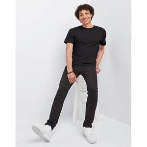 Camiseta de algodón 100% de alta calidad para hombre, Camiseta básica informal con cuello redondo liso con patrón de letras clásicas, Camiseta de calidad para hombre - Product Image 5