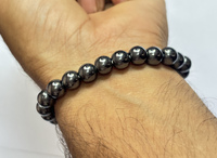 Bracelet de luxe fait main en laiton naturel vintage certifié IGI avec perles de 8 mm pour les sept chakras, idéal pour les bijoux de mode et les cadeaux d'anniversaire