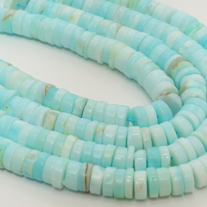 Cuentas Redondas Lisas de Ópalo Natural de Perú/azul cielo, Hilo de 16', 7mm - 9mm, Piedra Preciosa de Ópalo Azul cielo en Forma de Rueda, Joyería - Product Image 4