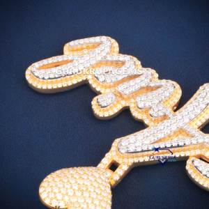 เครื่องประดับหรูหราสไตล์น่ารักสีเงินแท้แบบกำหนดเอง925หรูหราเครื่องประดับฮิปฮอป VVS เพชรโมอิสซาไนท์จี้ผู้หญิง - Product Image 3