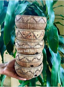 Olla de cáscara de coco ecológica, maceta de flor de coco hecha a mano y de alta calidad en Vietnam - Product Image 5