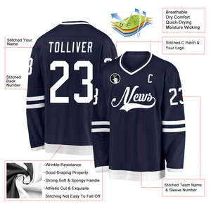 OEM personnalisé porter broderie authentique jeu de sport hommes maillots de hockey sur glace uniforme adulte sublimé porter par Huzaifa produit - Product Image 2