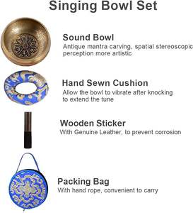 ชามร้องเพลงทำจากทองเหลืองวินเทจชามโลหะโบราณมีหลายรูปทรงดีไซน์แบบธิเบต - Product Image 4