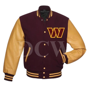 Precio al por mayor, diseño personalizado, chaquetas universitarias, Cuello estilo con mangas de cuero, ropa de invierno informal, chaqueta universitaria para hombres - Product Image 4