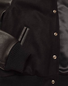 Blouson aviateur universitaire en laine de qualité supérieure avec manches en cuir véritable Letterman vente en gros CollegeBaseballjacket pour hommes - Product Image 5